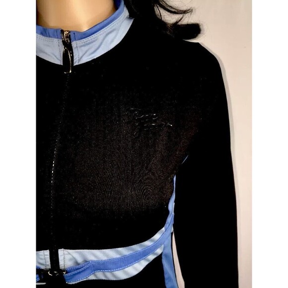 Paco Jeans Athletic Jacket Small Navy Blue Striped Zipper Front Casual Style - Picture 6 of 12